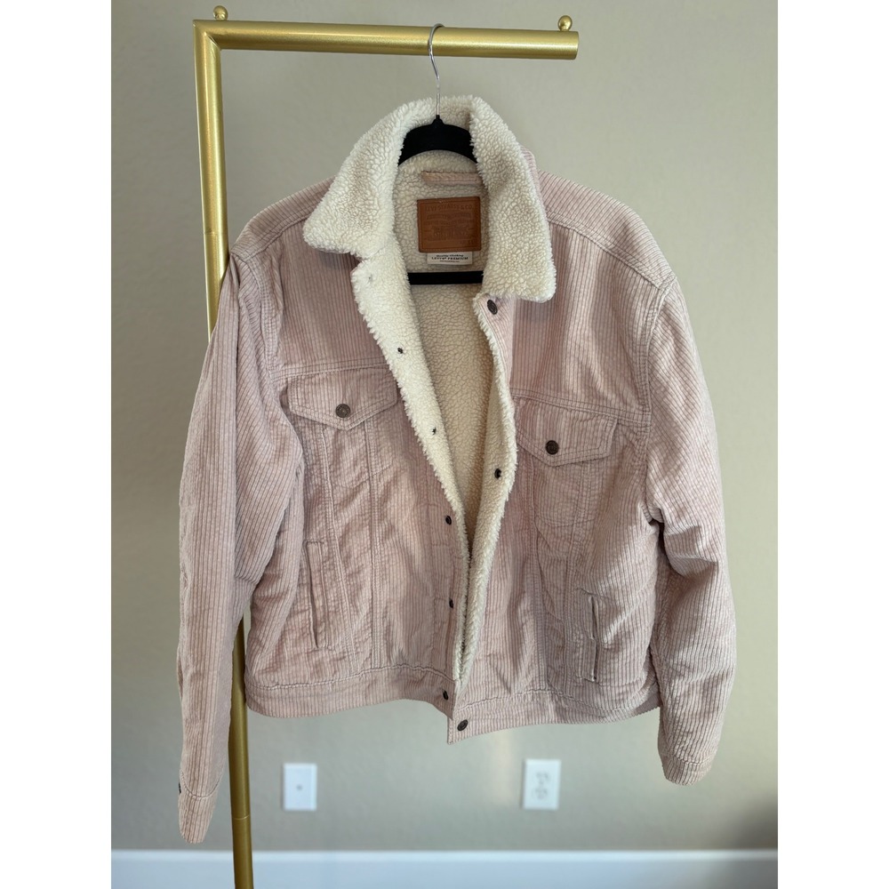 Levis Premium Jacket Sherpa Lined Corduroy Trucker Tan XL Outdoors Minimalist
